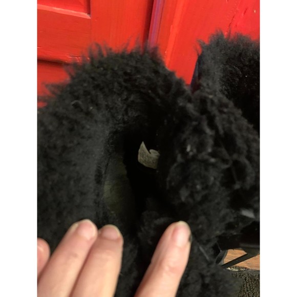 Ugg Black Suede Size 6 Mini Bailey 2 Bow Boot EUC Super Cute Wool Lining LOOK - Picture 6 of 7